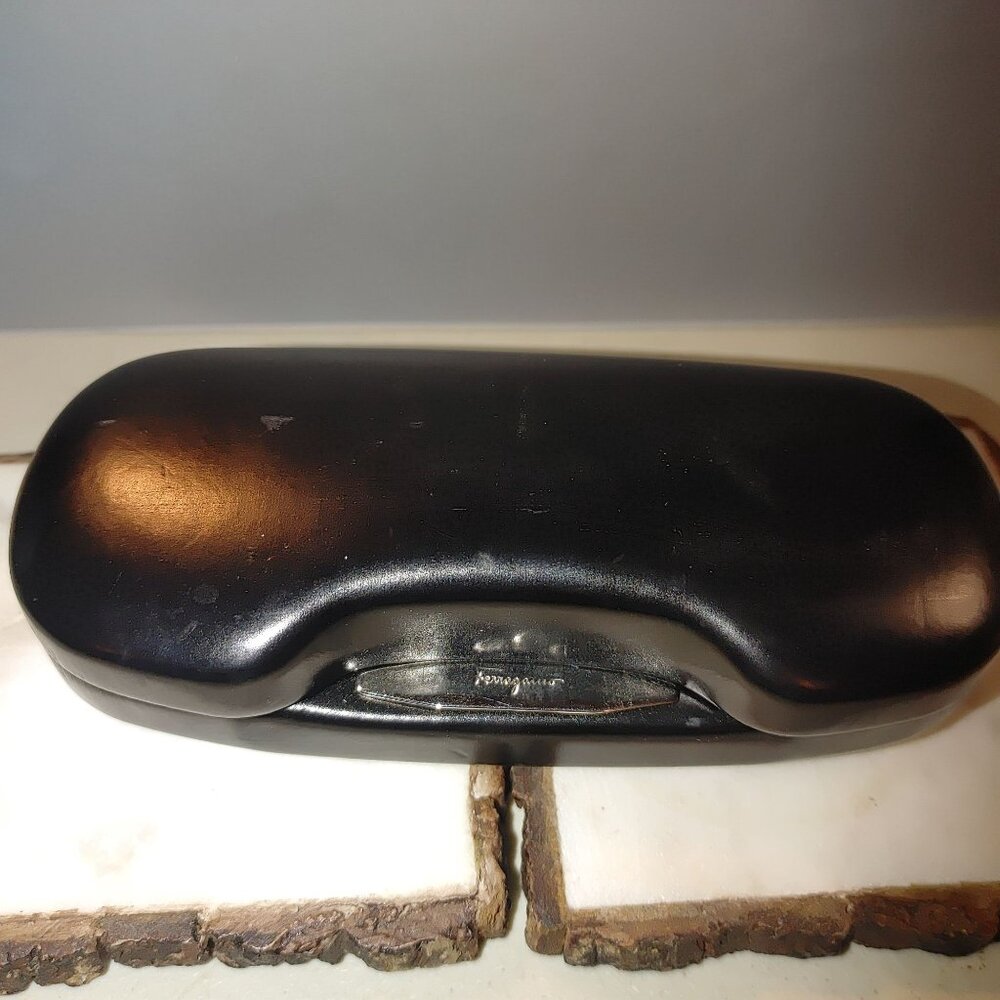 Salvatore Ferragamo Black w/Silver Eyeglasses Case Hard Clamshell  Sunglass Case - Picture 2 of 7